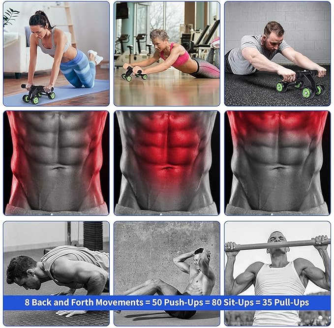 4 Wheel Abdominal Workout Equipment - Finefair