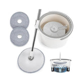 360° Spin Mop and Bucket Set - Self-Separating System, 2 Microfiber Pads, For Floor Cleaning
