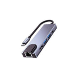 USB-C to HDMI 5-in-1 Hub Adapter with Ethernet, and Dual USB 3.0 Ports