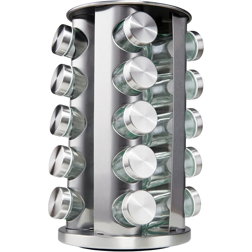 Rotating Spice Rack Set with 20 Spice Jars - Finefair