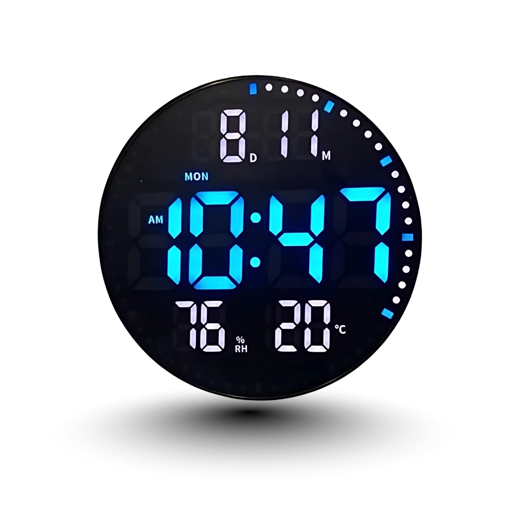 Round LED Digital Wall Clock