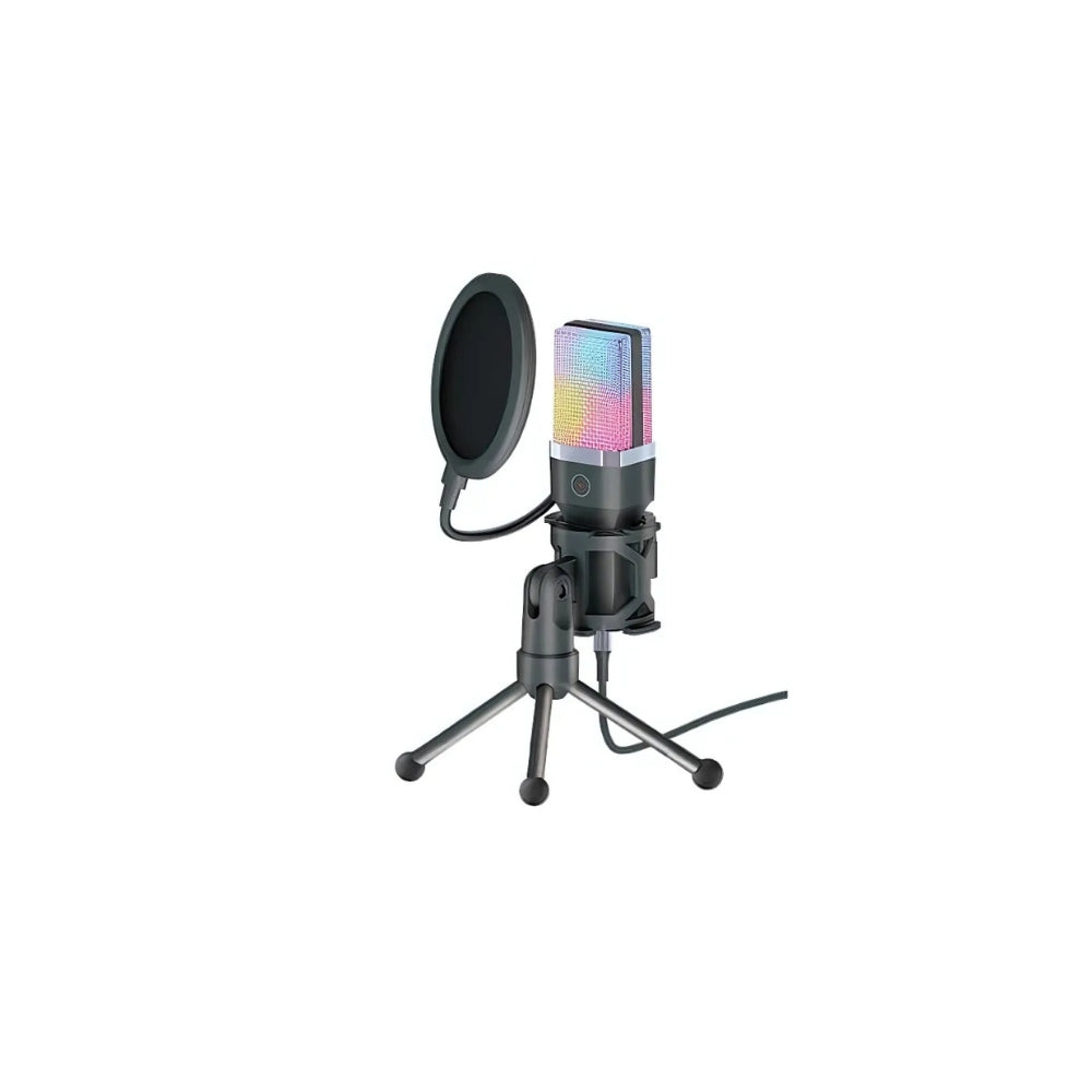 Yanmai X1R RGB USB Microphone with Pop Filter and Adjustable Tripod Stand
