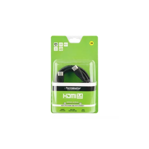 Terminator 3M HDMI Cable 1.4 – Full HD with Ethernet, A Male to A Male