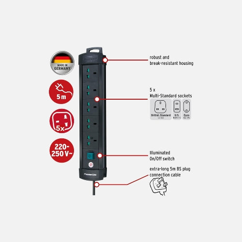 Brennenstuhl 5 Way Extension 5M