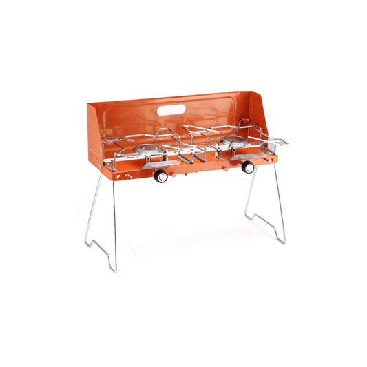 DLC Portable Dual-Burner Gas Stove with Folding Legs