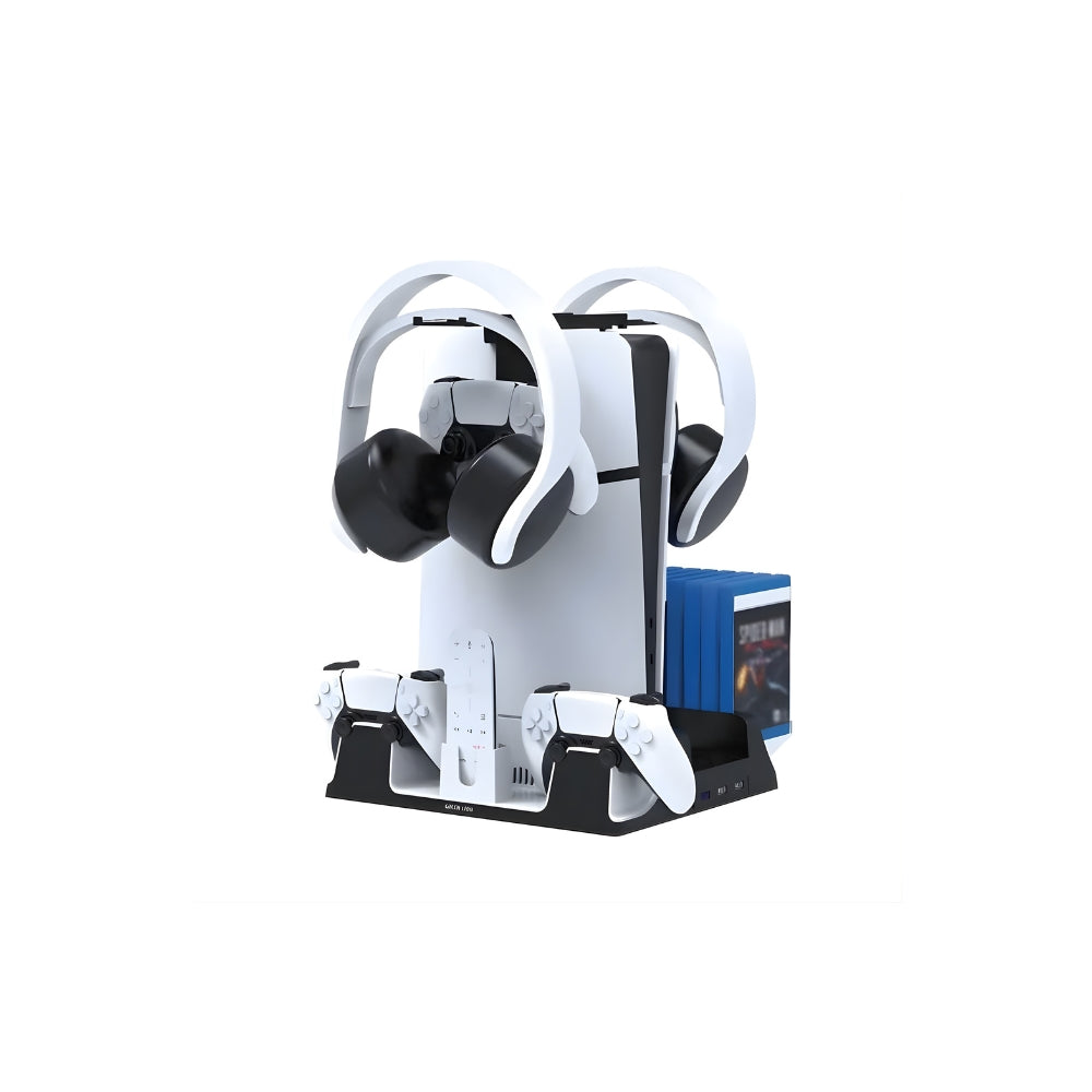 Green Lion PS5 Cooling Stand Charging Station - White