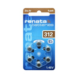 Renata Size 312 Zinc Air 1.45V Hearing Aid Battery
