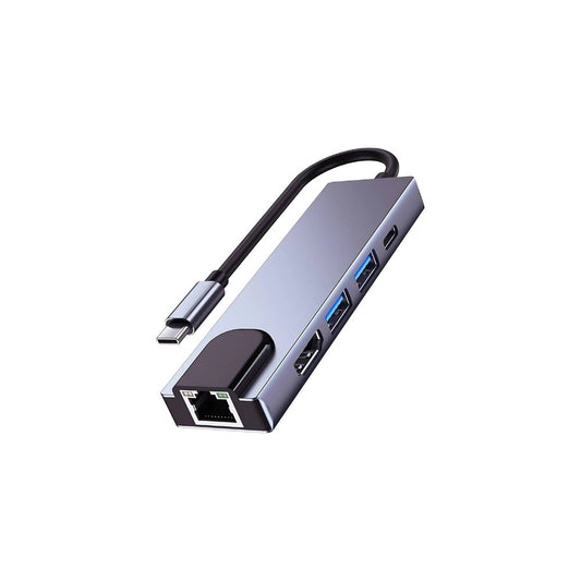 USB-C to HDMI 5-in-1 Hub Adapter with Ethernet, and Dual USB 3.0 Ports