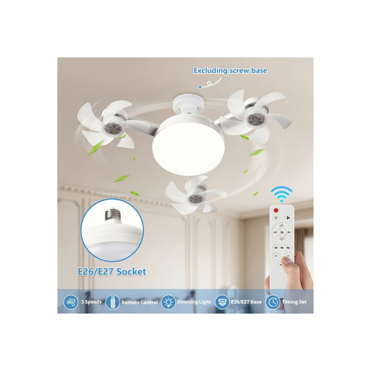 Ceiling Fan with Dimmable LED Light and Remote Control